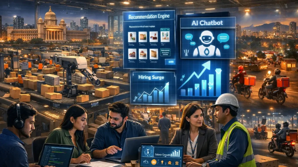 India’s E-Commerce Hiring Surges 35% in Two Years as AI Roles Command Premium Pay