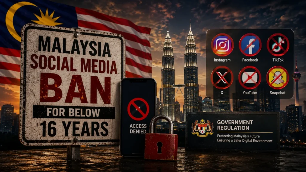 Malaysia Enforces Social Media Ban for Children Under 16, Targets Major Platforms